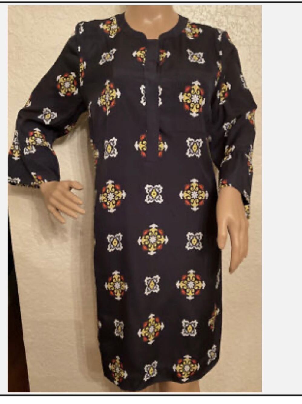 Crown & Ivy Navy Blue Medallion Print Tunic Shift Dress - Size 18W